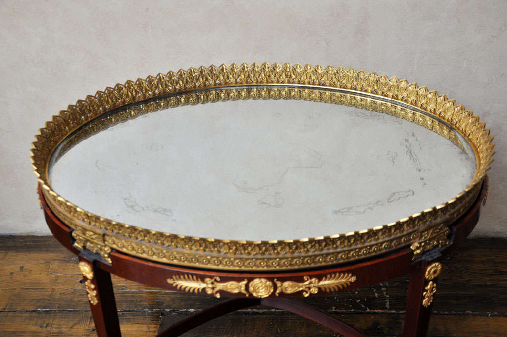 Empire Gilt Bronze Plateau Coffee Table or Occasional Table, France, 1860 For Sale 2