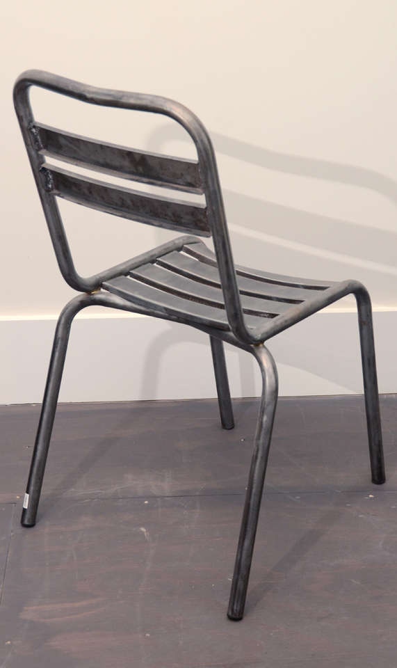 20th Century Vintage French Industrial Steel Chairs For Sale
