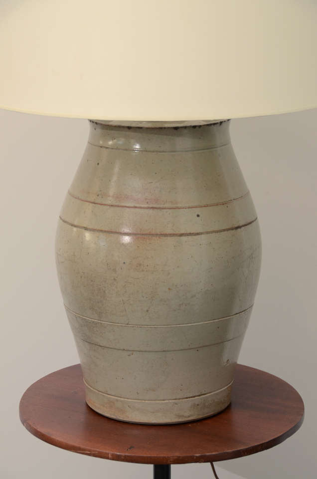 Ceramic Celadon Vessel Converted into Lamp