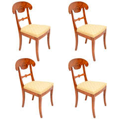 A Set of Four Biedermeier Dining Chairs