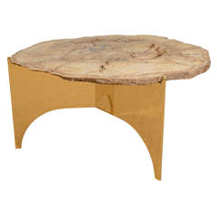 A Petrified Palm Wood and Bronze Occasional Table.