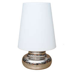Vintage Large Op to Pop Italian Satin Glass and Nickel Table Lamp