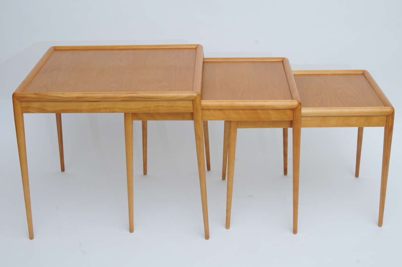 Mid-Century Modern Two Sets of T.H. Robsjohn-Gibbings Nesting Tables for Widdicomb