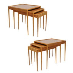 Pair Th Robsjohn Gibbings Nesting Tables Sets For Widdicomb 9
