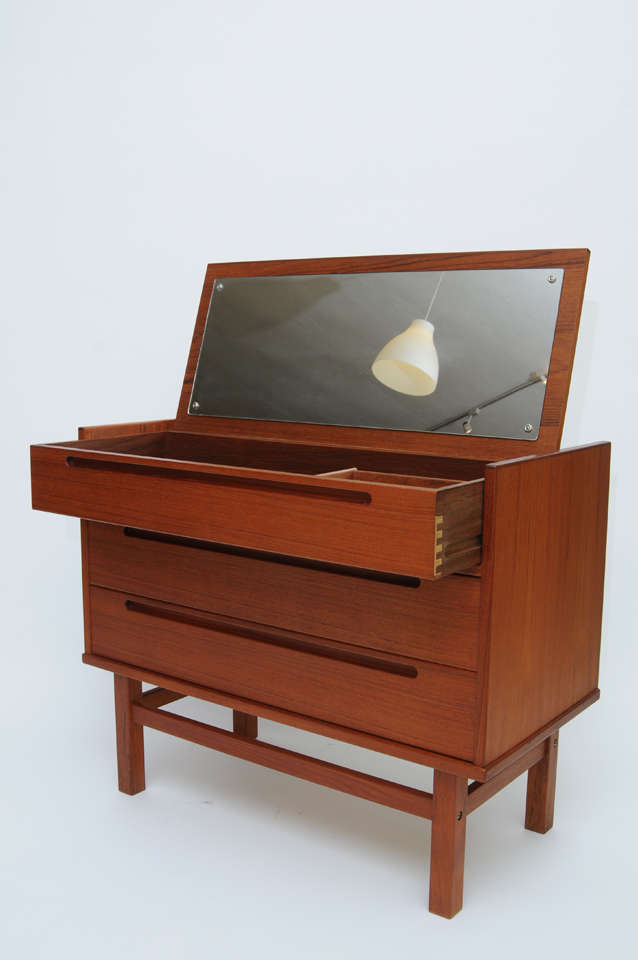 PAIR Nils Jonsson Teak Chests and Vanity Table at 1stDibs