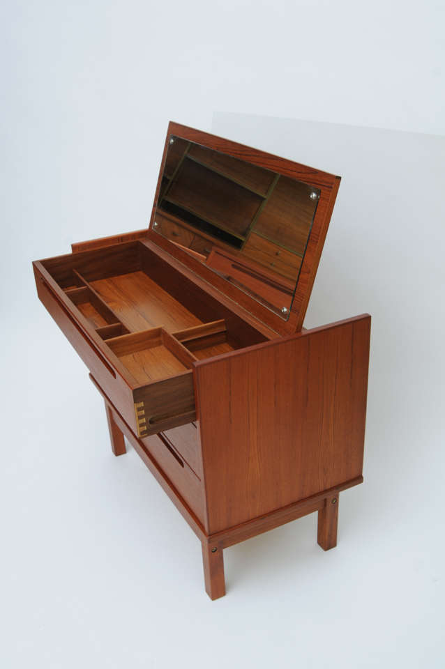 PAIR Nils Jonsson Teak Chests and Vanity Table at 1stDibs