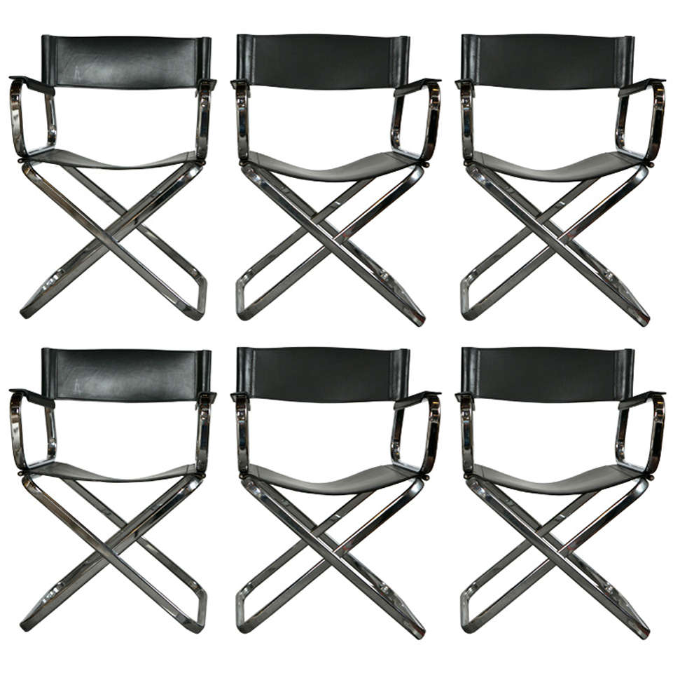 Set of Six Italian Midcentury Director's Chairs