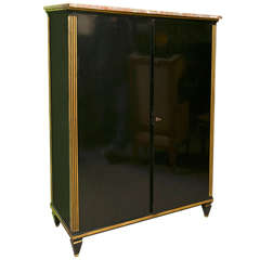 French Ebonized Dressing Cabinet Stamped Jansen