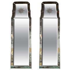 Pair of Decorative Etched "Charleston" Mirrors 2