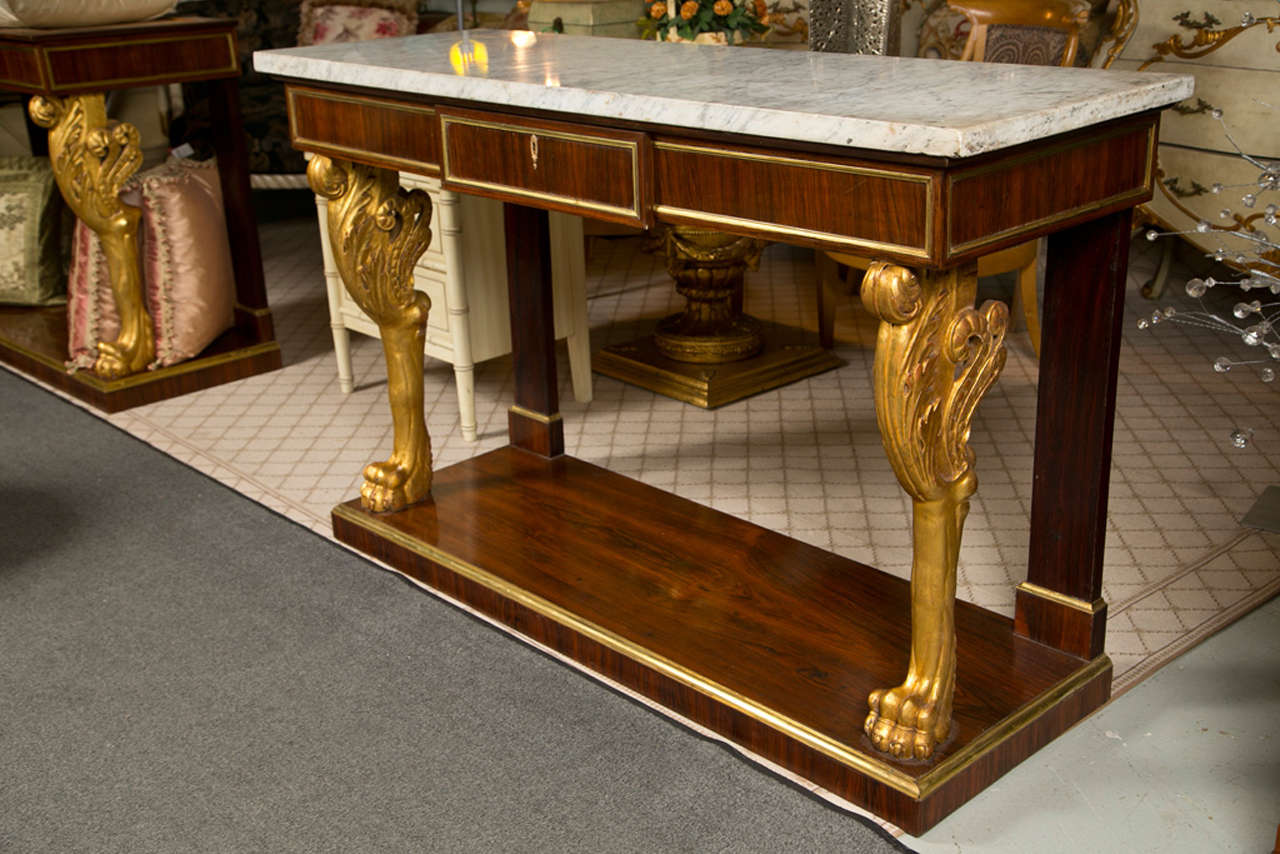 Pair of Russian Neoclassical Style Console Tables