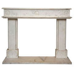 Vintage Italian Carrera Marble Fireplace Surround