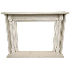 Vintage Carrera Marble Fireplace Surround.