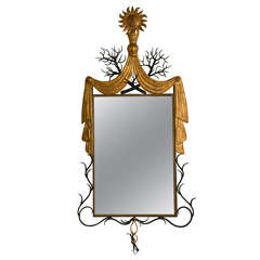 Art Deco Neptune Mirror in manner of to Gilbert Poillerat