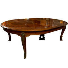 French Louis XV Style Inlaid Oval Dining Table