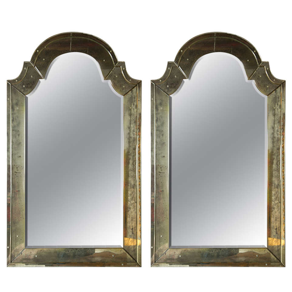 Pair of "Classic" Arch Top Style Mirrors For Sale at 1stdibs
