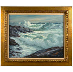 Oil on Canvas of Seascape Signed E. Garbely
