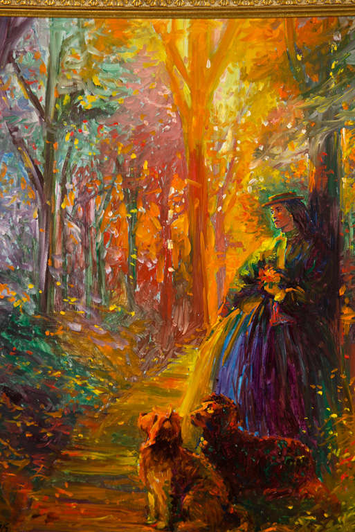American Signed Finely Detailed Oil on Board by Paul Williams Titled Forrest Walk