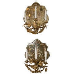 Pair of Etched Glass Shell-Form Wall Candelabras 8