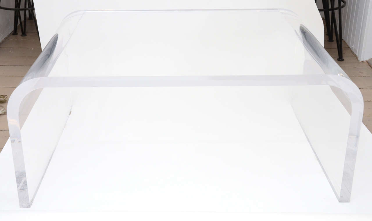 Lucite Waterfall Table in one beautiful sculpted piece of lucite