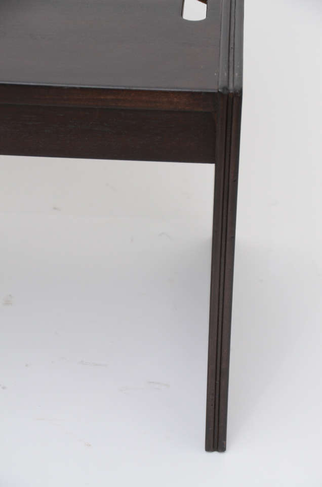 Mid-20th Century Pair of Wood End Tables with Cut-out Details
