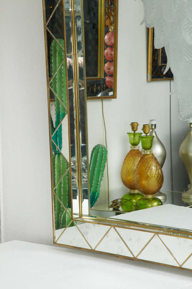 Large Italian 1960s Mirror In Excellent Condition In Saint ouen, FR