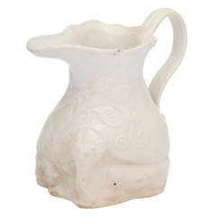 A Rare English Saltglzed Stoneware Goat Milk Jug