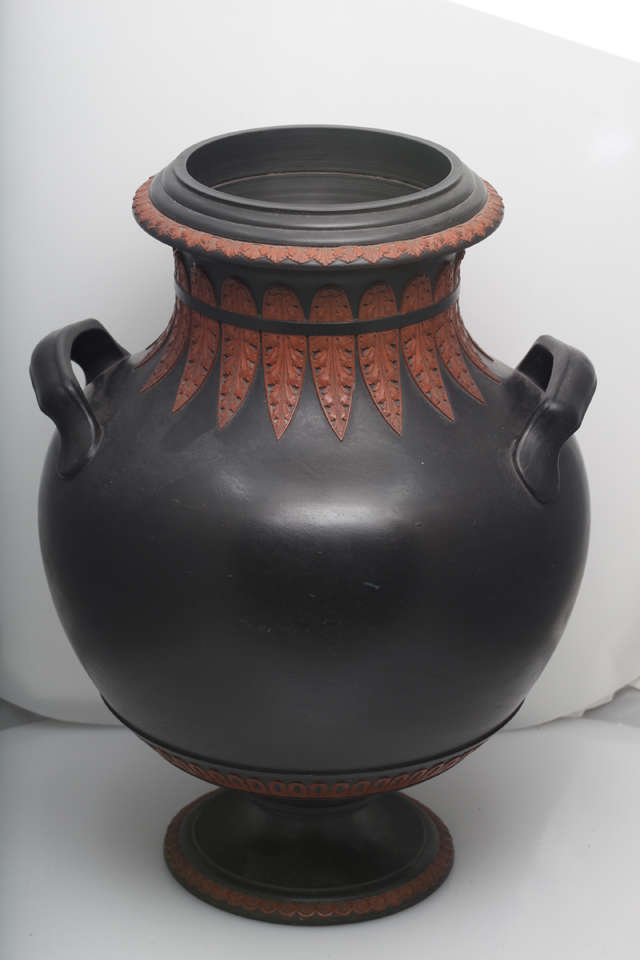 British A Rare Signed Turner Basalt Neoclassical Vase