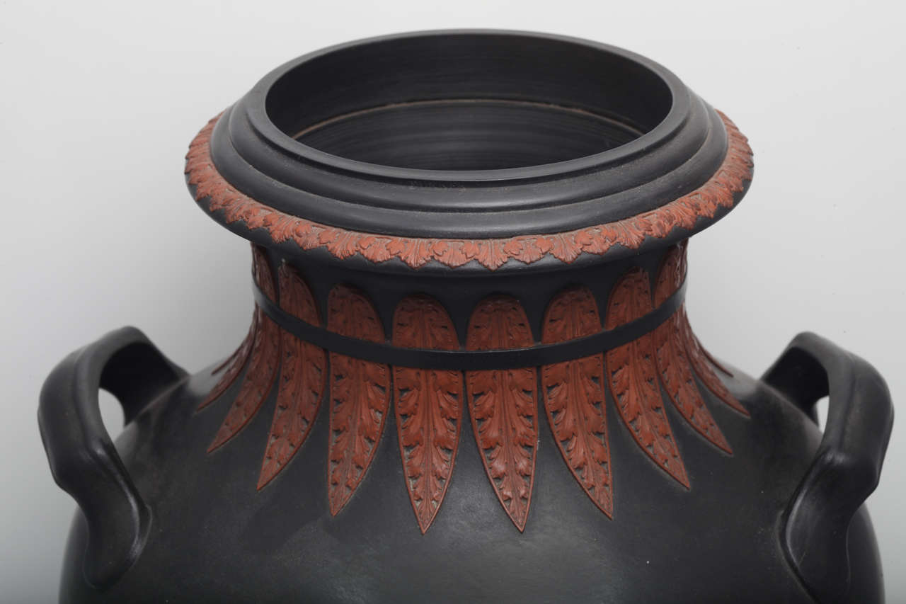 A Rare Signed Turner Basalt Neoclassical Vase In Excellent Condition In New York, NY