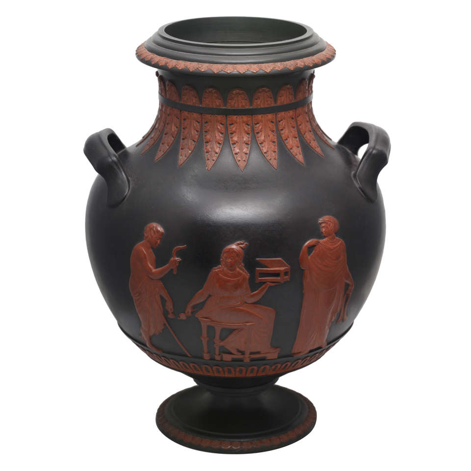 A Rare Signed Turner Basalt Neoclassical Vase