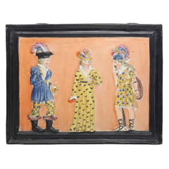 A Rare English Pearlware Pottery "Theatrical" Plaque