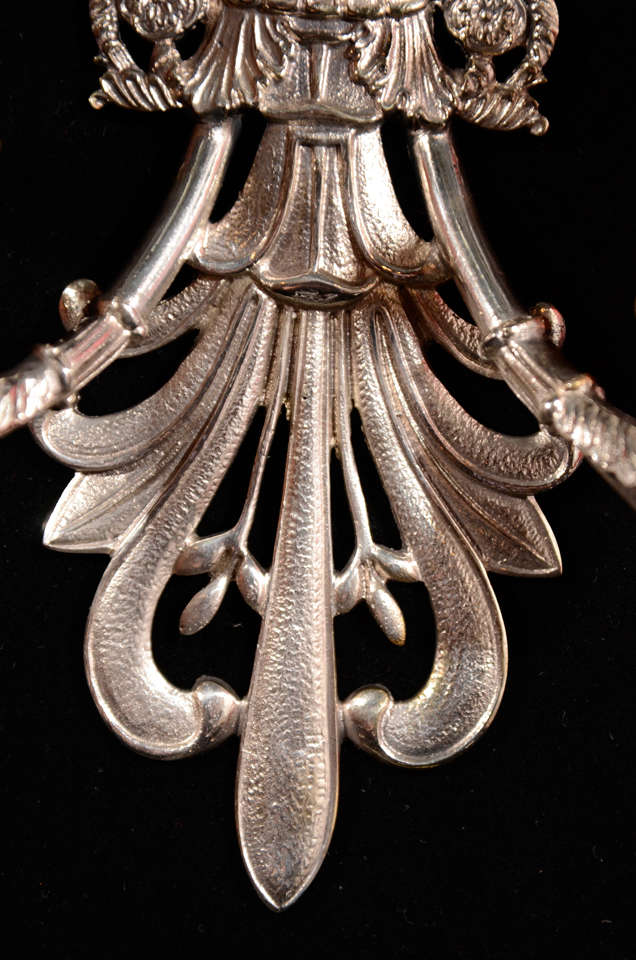 20th Century Silvered Bronze Two Light PEACOCK Sconces For Sale