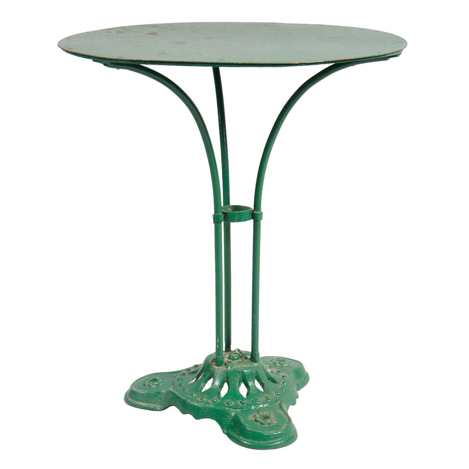 Green Pedestal Iron Table