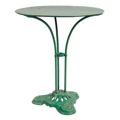 Green Pedestal Iron Table