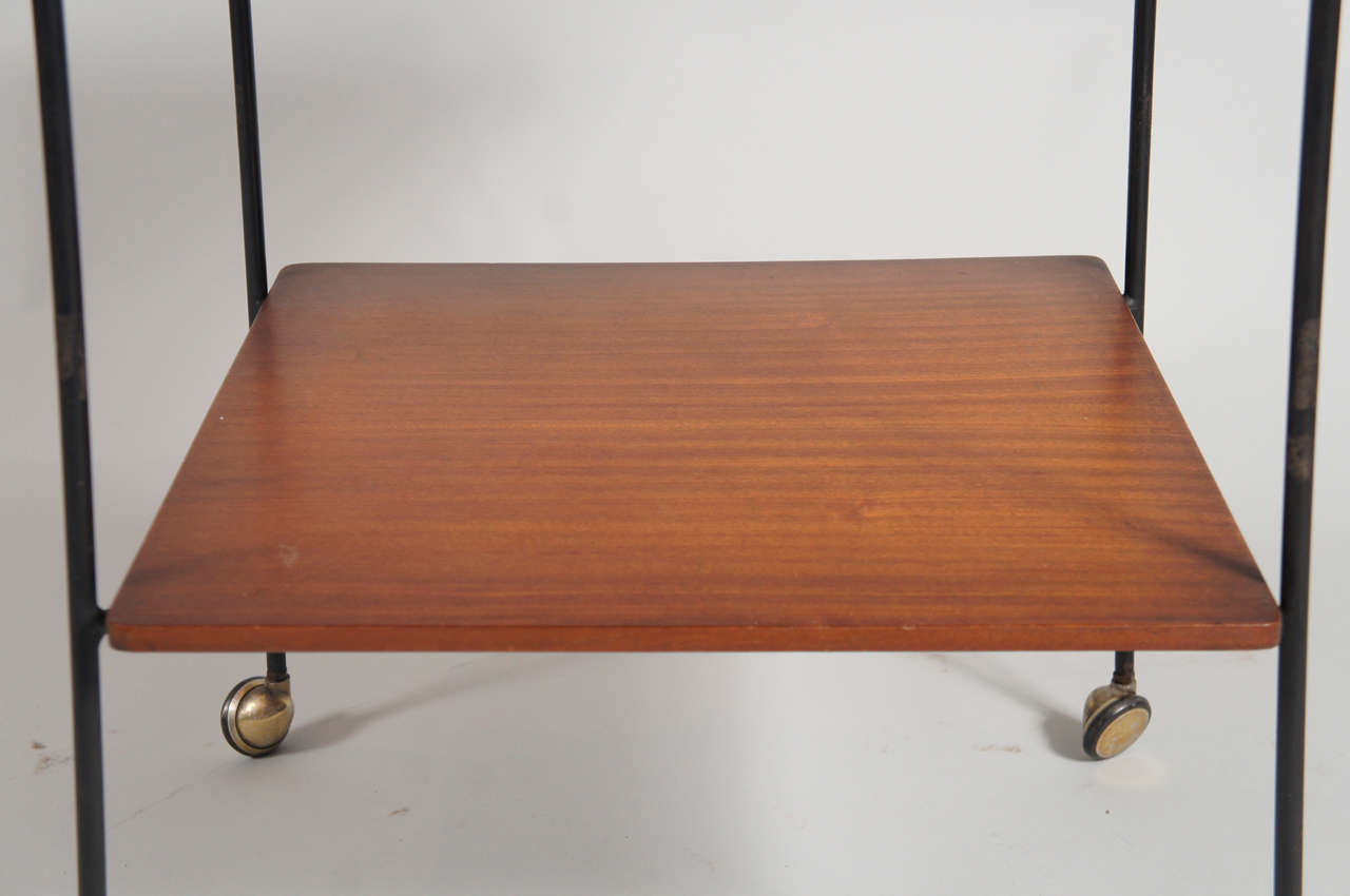 Mid-20th Century Italian Side Table with Wheels