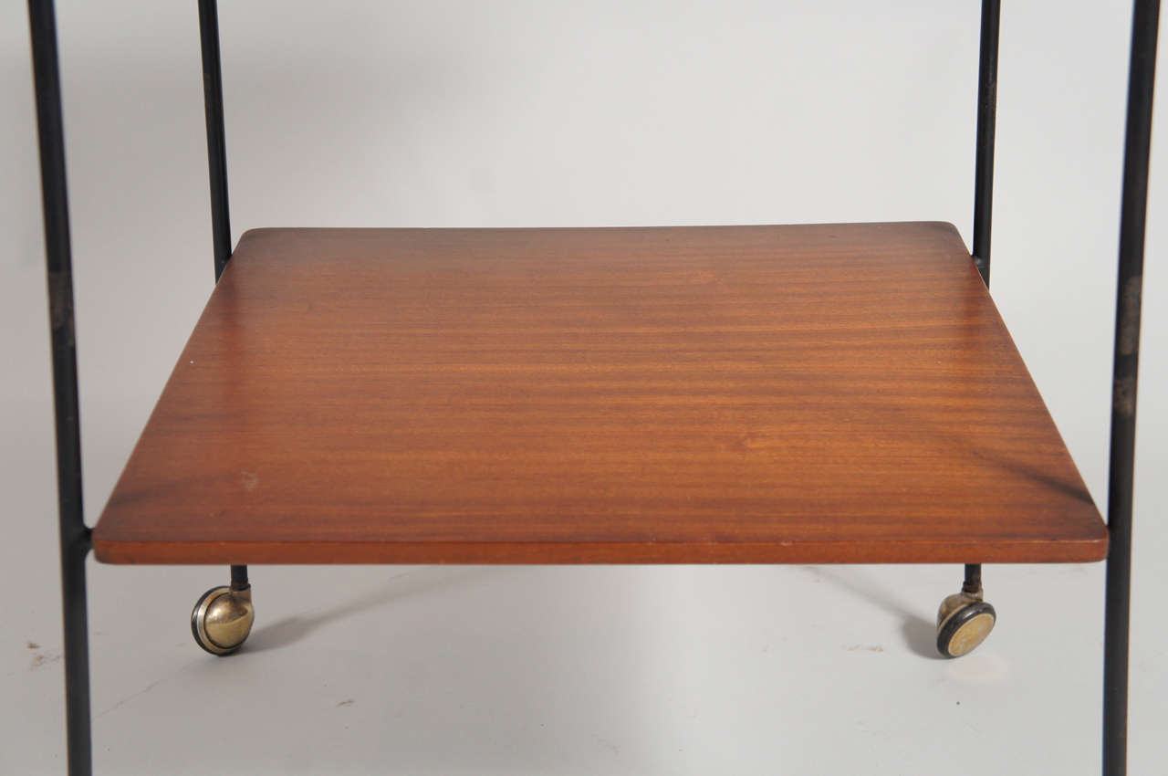 Mid-20th Century Italian Side Table with Wheels