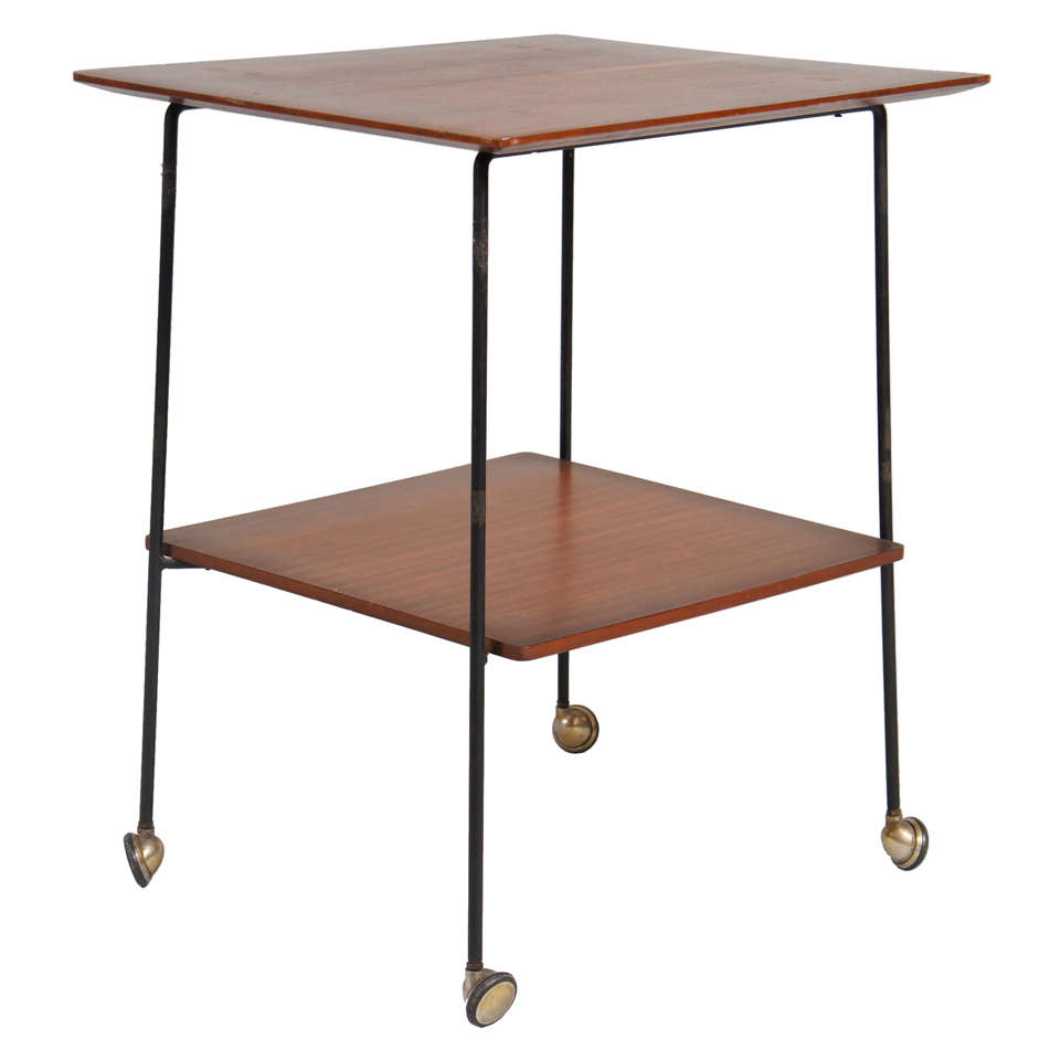 Italian Side Table with Wheels For Sale at 1stdibs