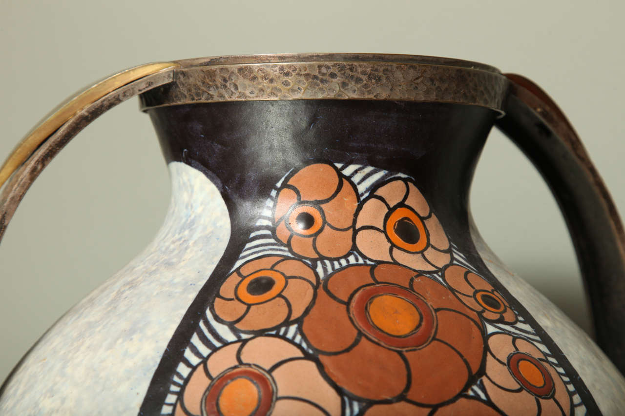 Art Deco Pottery Amphora Vase by Louis Dage 1