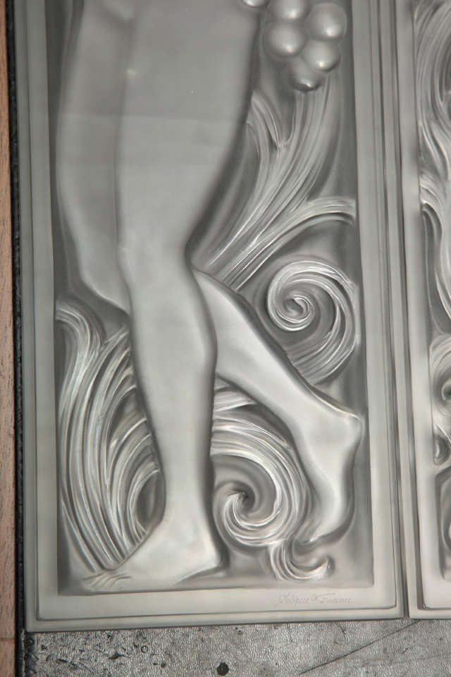 Mid-20th Century Art Deco Architectural Glass Panels by Lalique