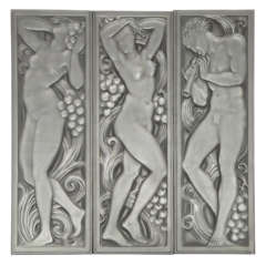 Vintage Art Deco Architectural Glass Panels by Lalique