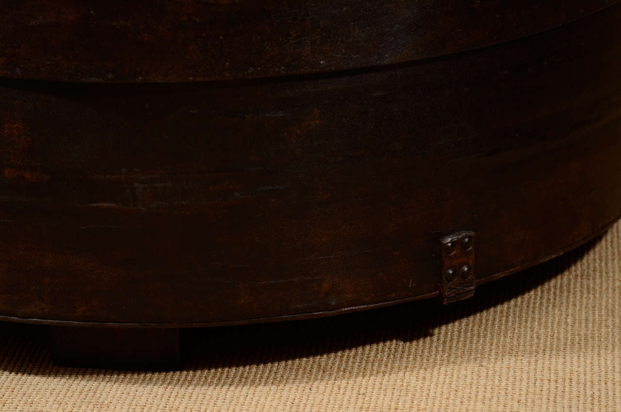 Moleskin and Wood Cymbal Case In Good Condition In New York, NY