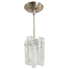 Textured "Ice Fortess" Glass and Nickel Pendant by Kalmar