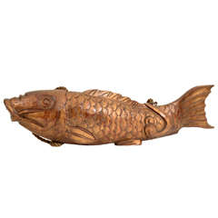 Vintage Carved Giltwood Fish