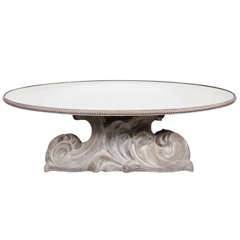 Elegant Oval Resin Cast Cocktail Table in The Manner of Serge Roche 11