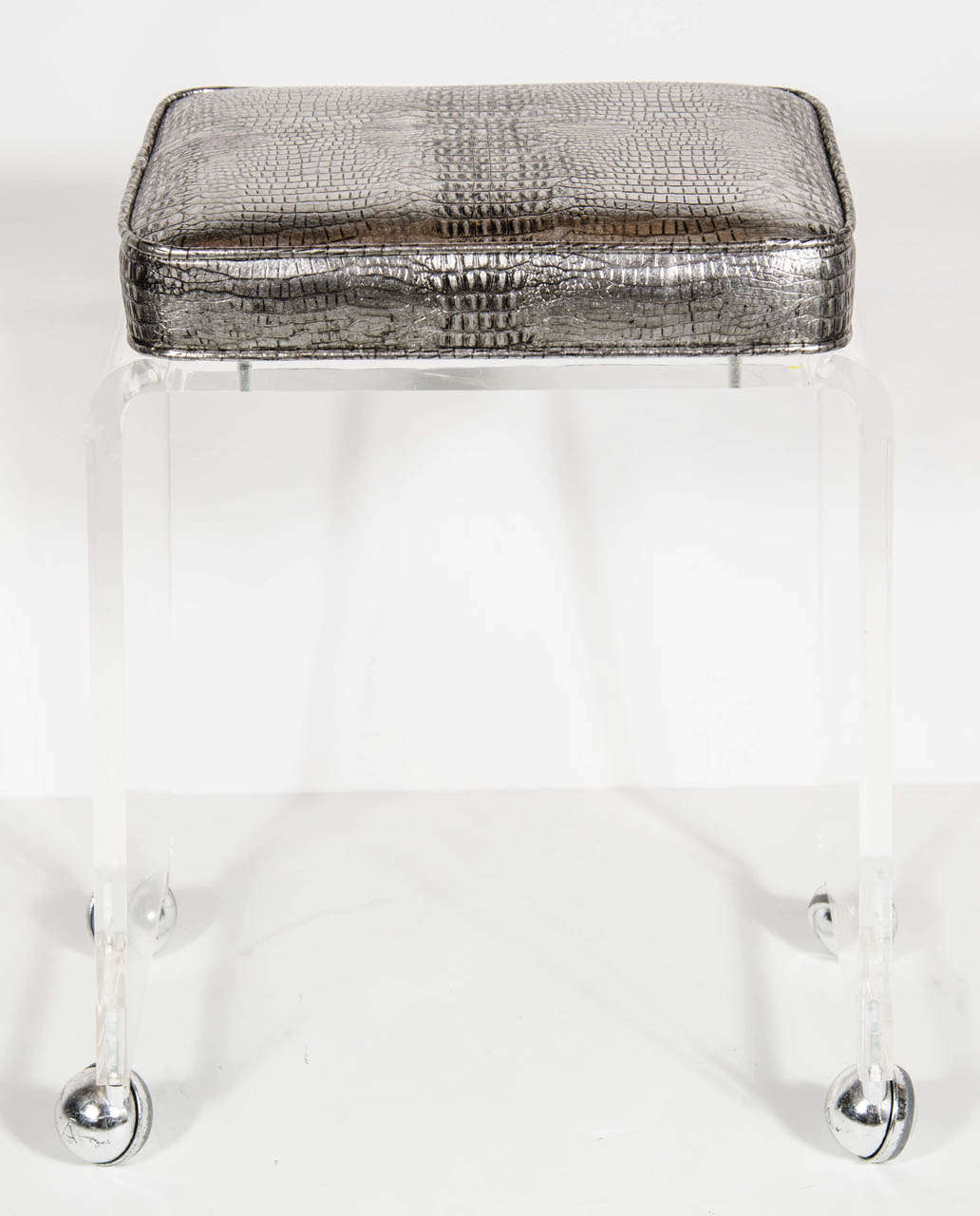 Chic Mid-Century Modernist Lucite Waterfall Design Bench / Stool