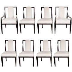 Elegant  Mid-Century Modernist Set of Eight Dining Chairs by Tommi Parzinger