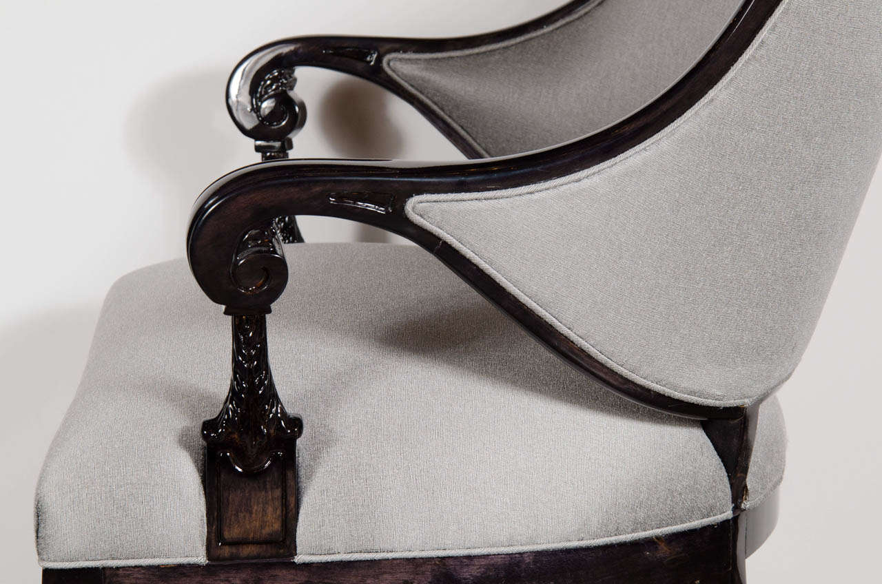 20th Century Elegant Pair of 1940s Hollywood Scroll Armchairs by Grosfeld House