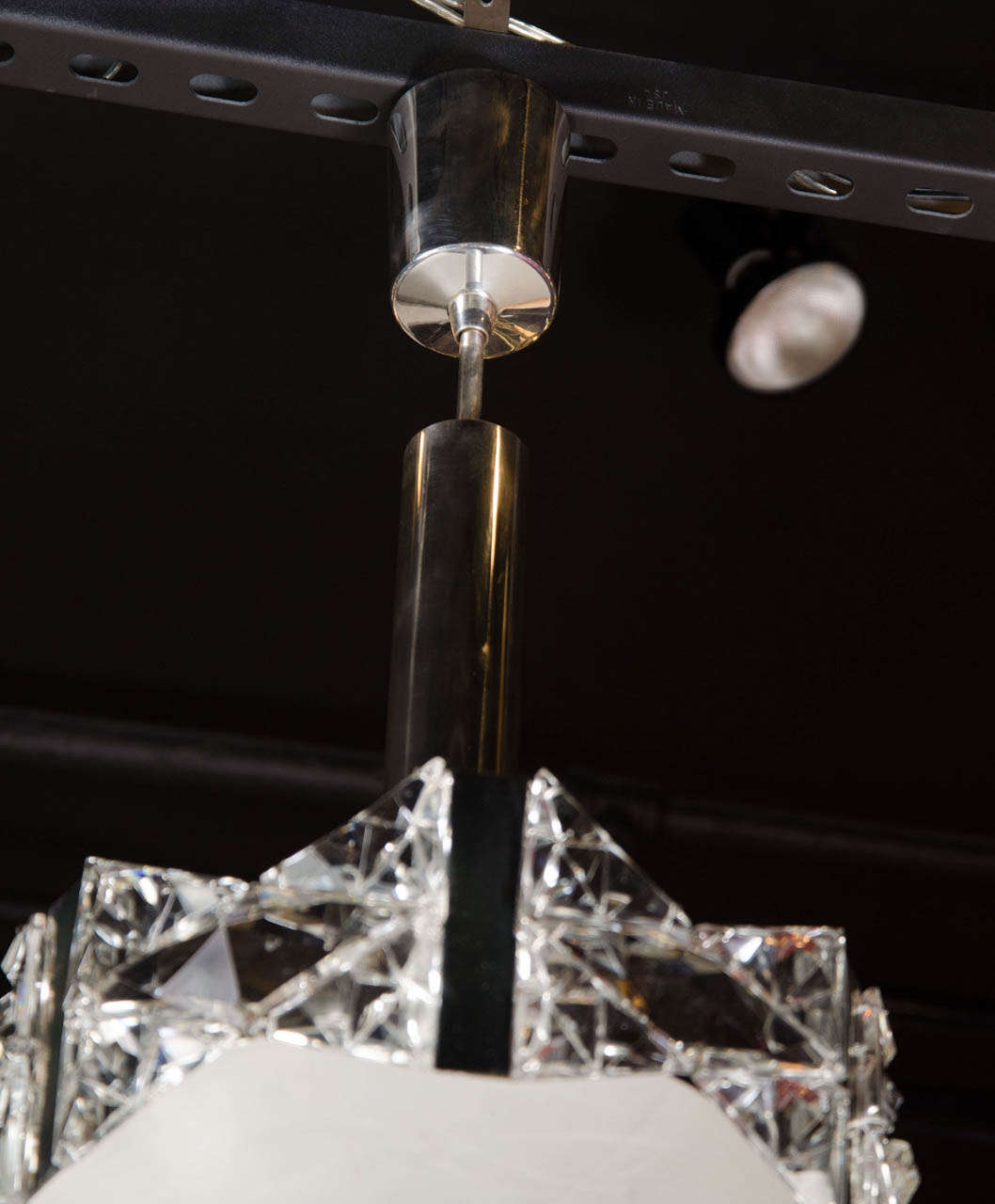 Austrian Mid-century Deep Faceted Crystal Prism Chandelier By Kinkeldey