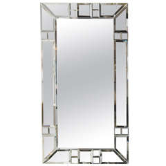 Cubist Design Mid-Century Modernist Shadow Box Mirror