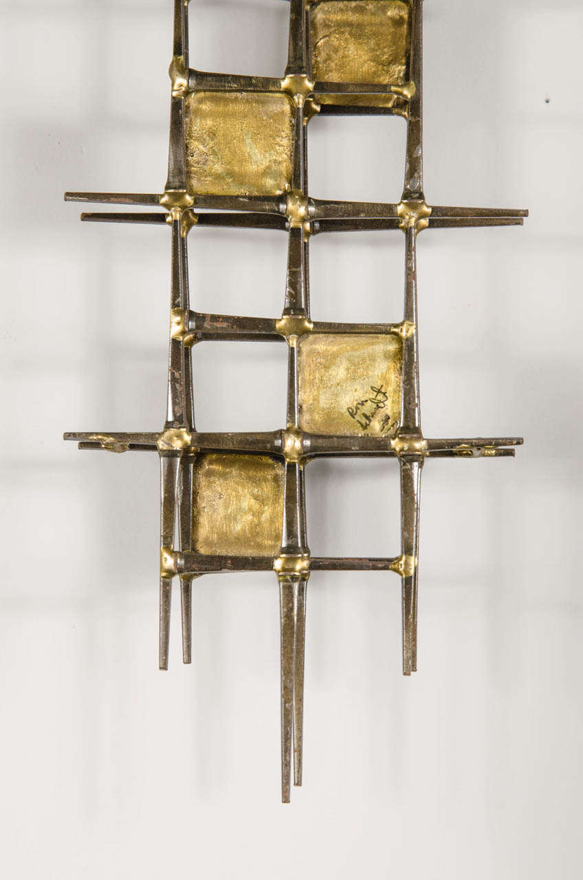 Brutalistische Messing-Wandskulptur aus der Jahrhundertmitte von Ron Schmidt (Moderne der Mitte des Jahrhunderts)
