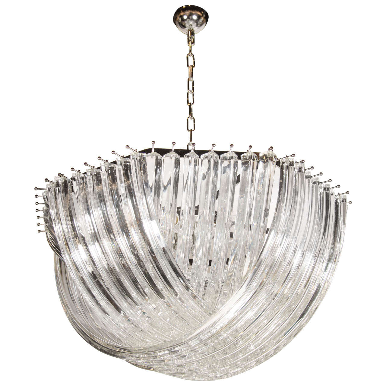 Large modernist murano glass ribbon chandelier for sale at 1stdibs Murano chandelier modern